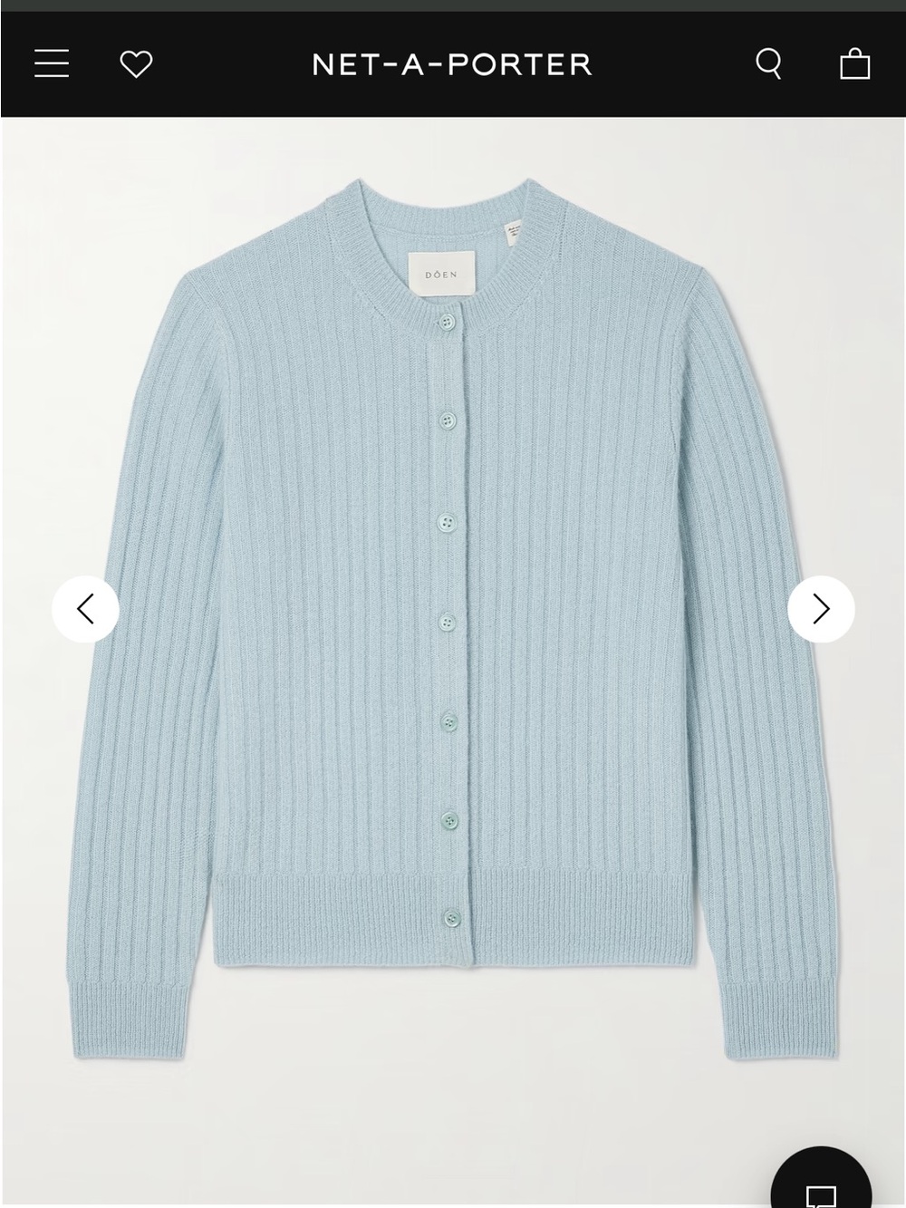 Doen Pale Blue Ribbed Button Cardigan Never Worn
